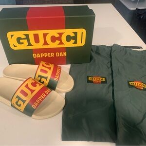 Gucci Dapper Dan Cream and Green Slides
